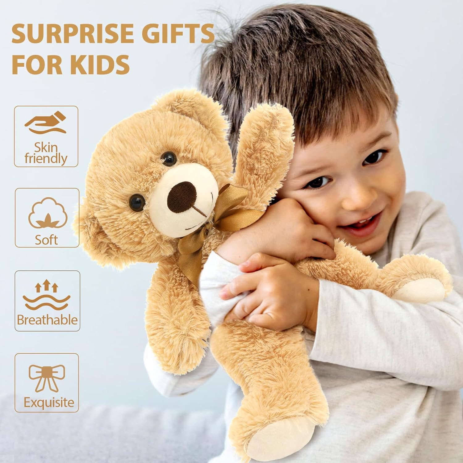 MorisMos 6Pcs Teddy Bears Bulk Baby Shower, 14inch Cute Teddy Bear Stuffed Animals Plush, Small Stuffed Bears on Centerpiece Baby Shower, Brown, Dark Brown